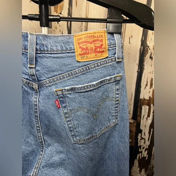 Levi's 501 Skinny Blue Denim Jeans - Picture 6 of 9